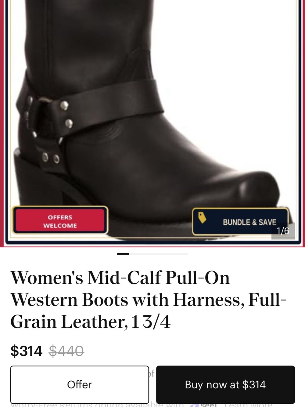 Durango Black Leather Harness Boots - Picture 10 of 10